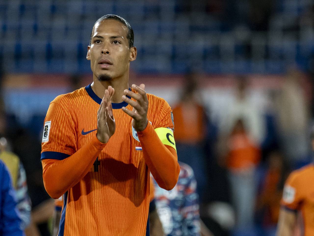 Van Dijk vorige week tijdens een interland (foto: ANP).