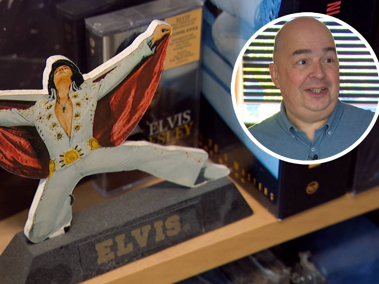 Michel en zijn Elvis collectie (Foto: Omroep Brabant.)