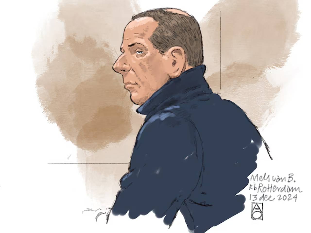 Mels van B. in de rechtbank (bron: ANP)