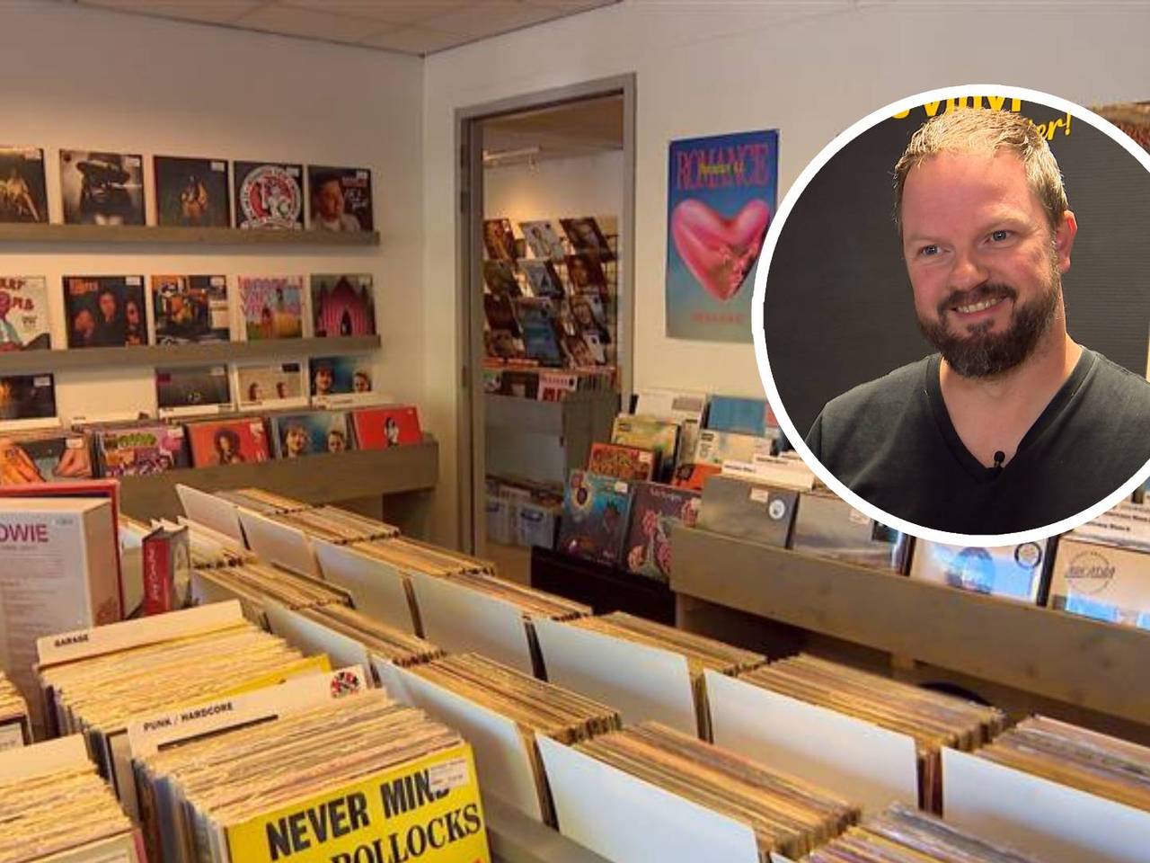 Bob en zijn platenzaak (foto: Omroep Brabant).
