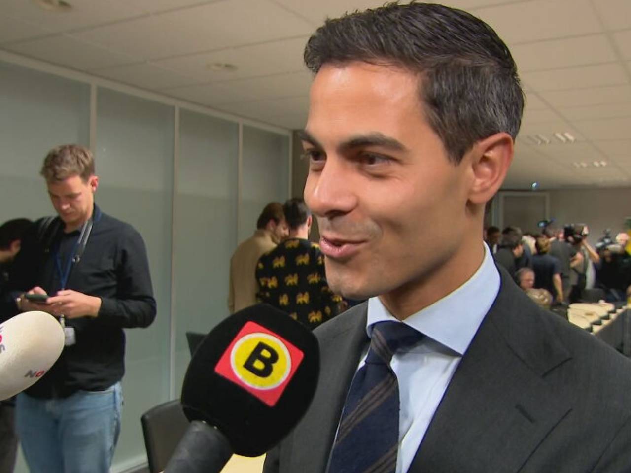 Een blije Rob Jetten de ochtend na de verkiezingen.