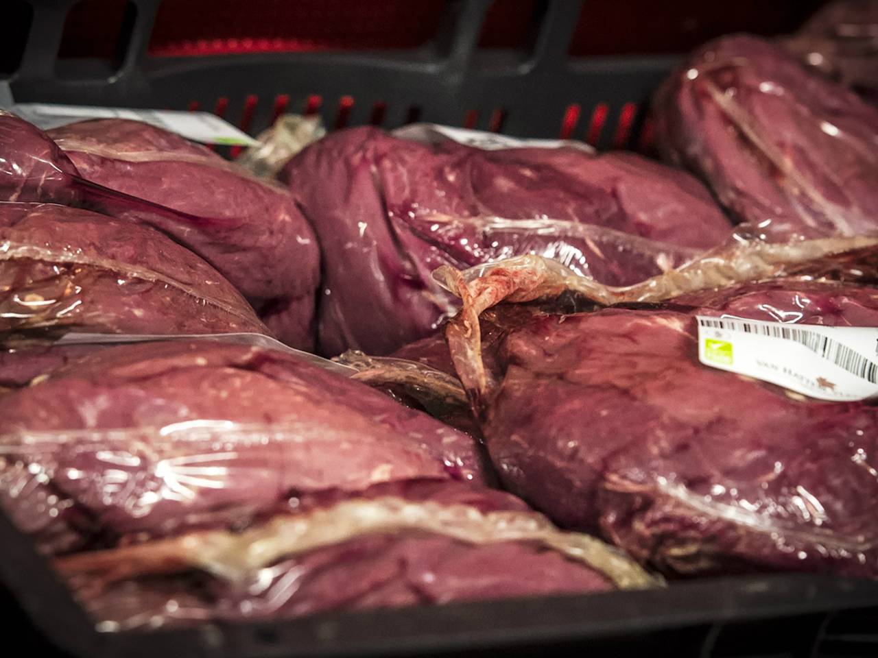 Verpakt vlees bij een vleesverwerkingsbedrijf (foto: ANP)