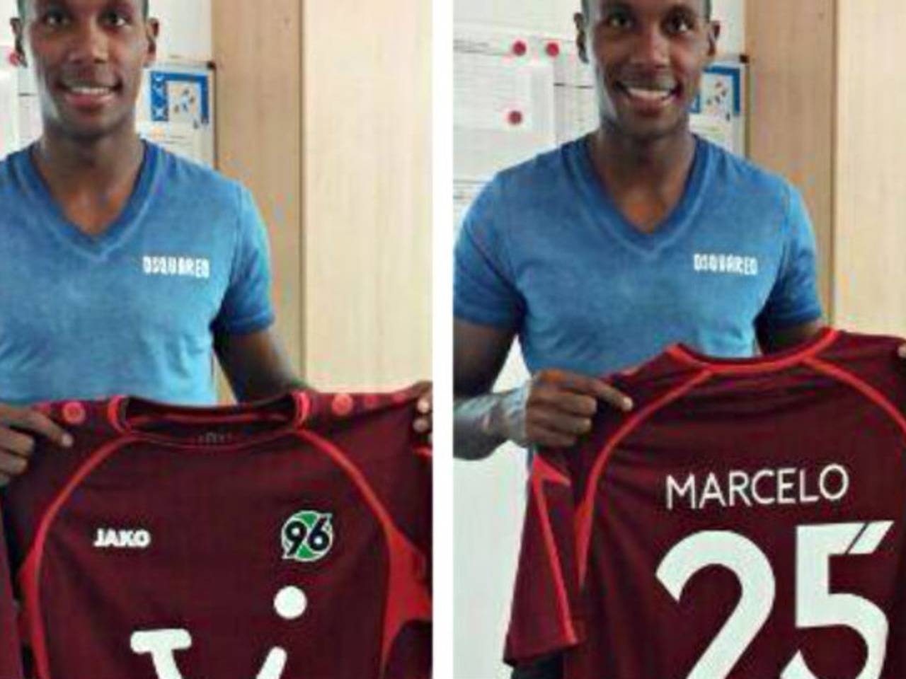 Marcelo met z'n Hannover-shirt (foto: Twitter/MarceloGuedes02)