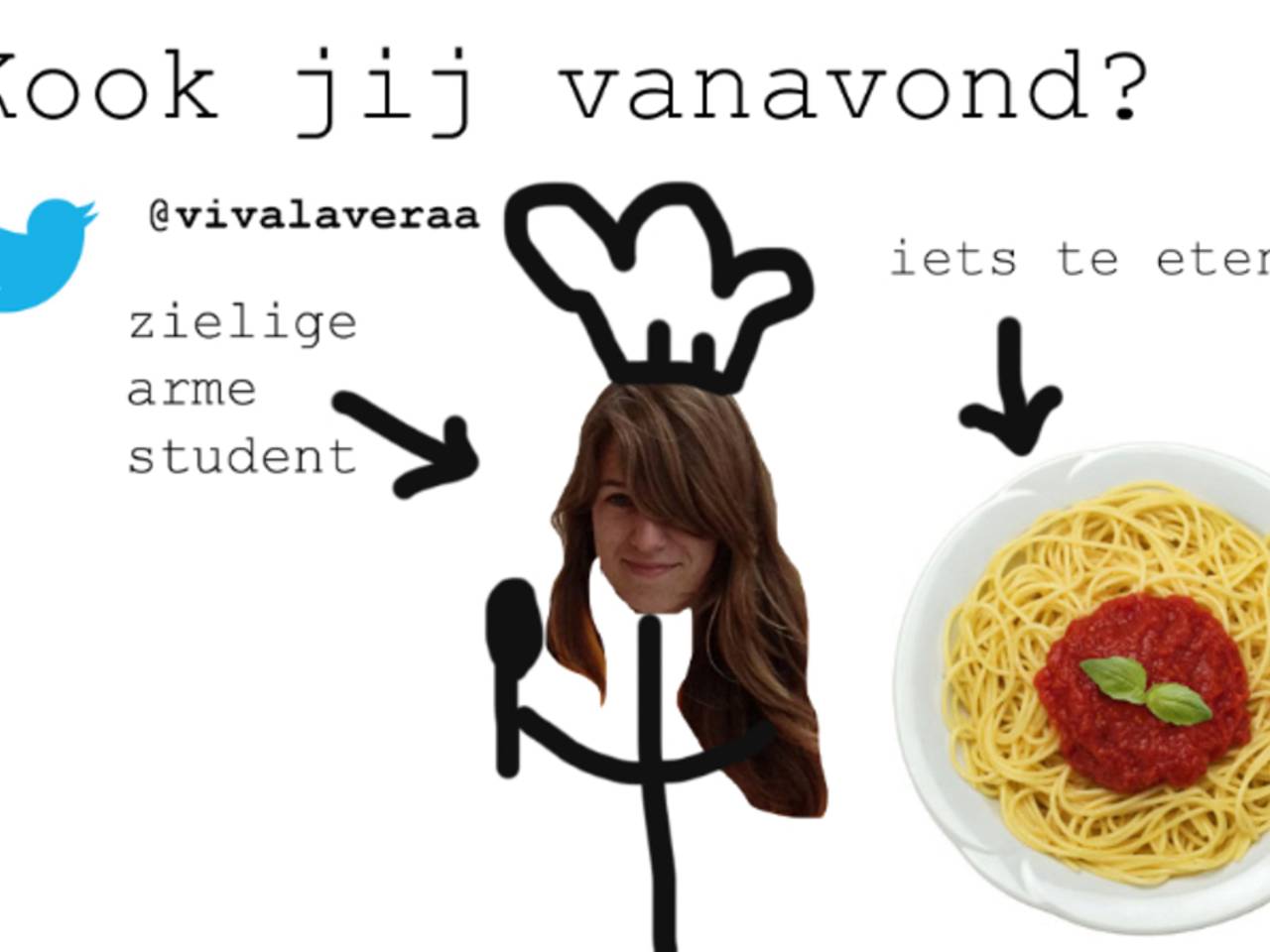 Studente Vera Siemons uit Breda is platzak en wil bij iedereen thuis eten, gratis!