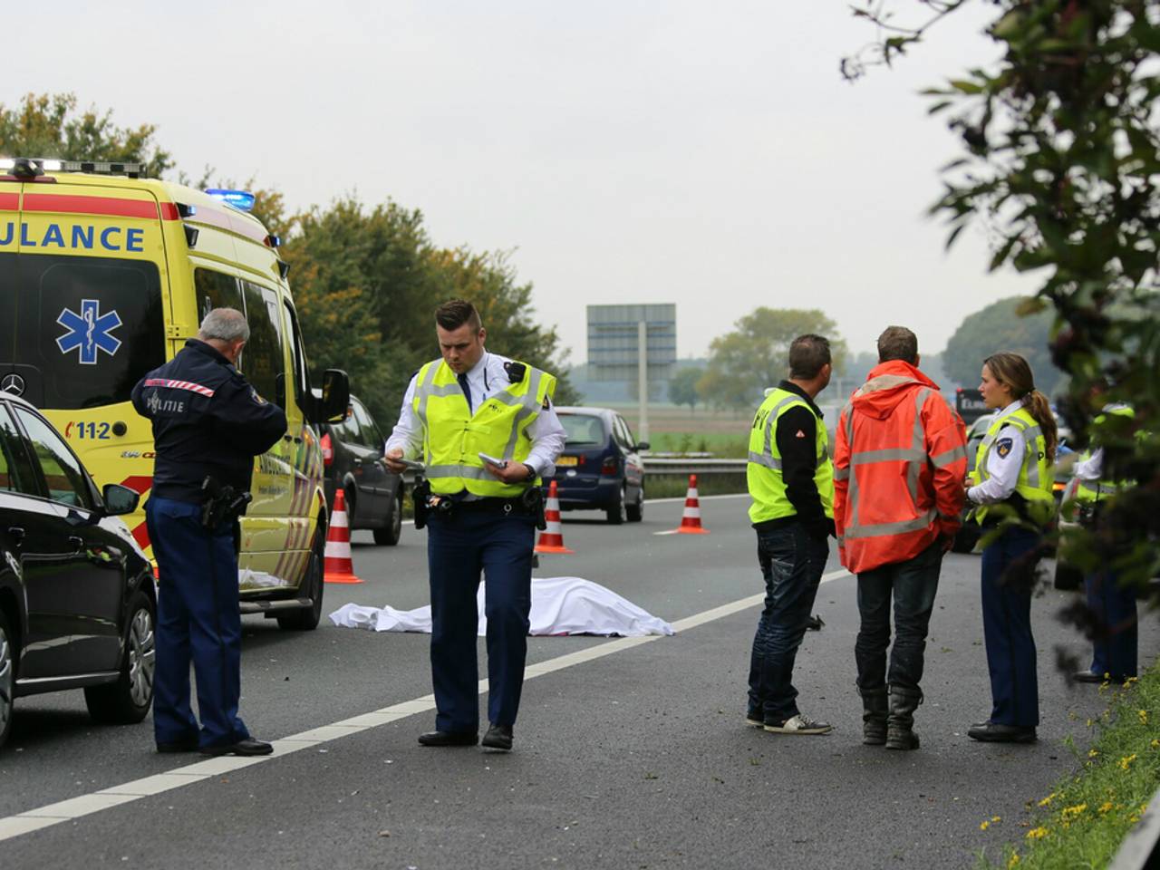 Op de A59 ter hoogte van Sprang-Capelle is een voetganger doodgereden 