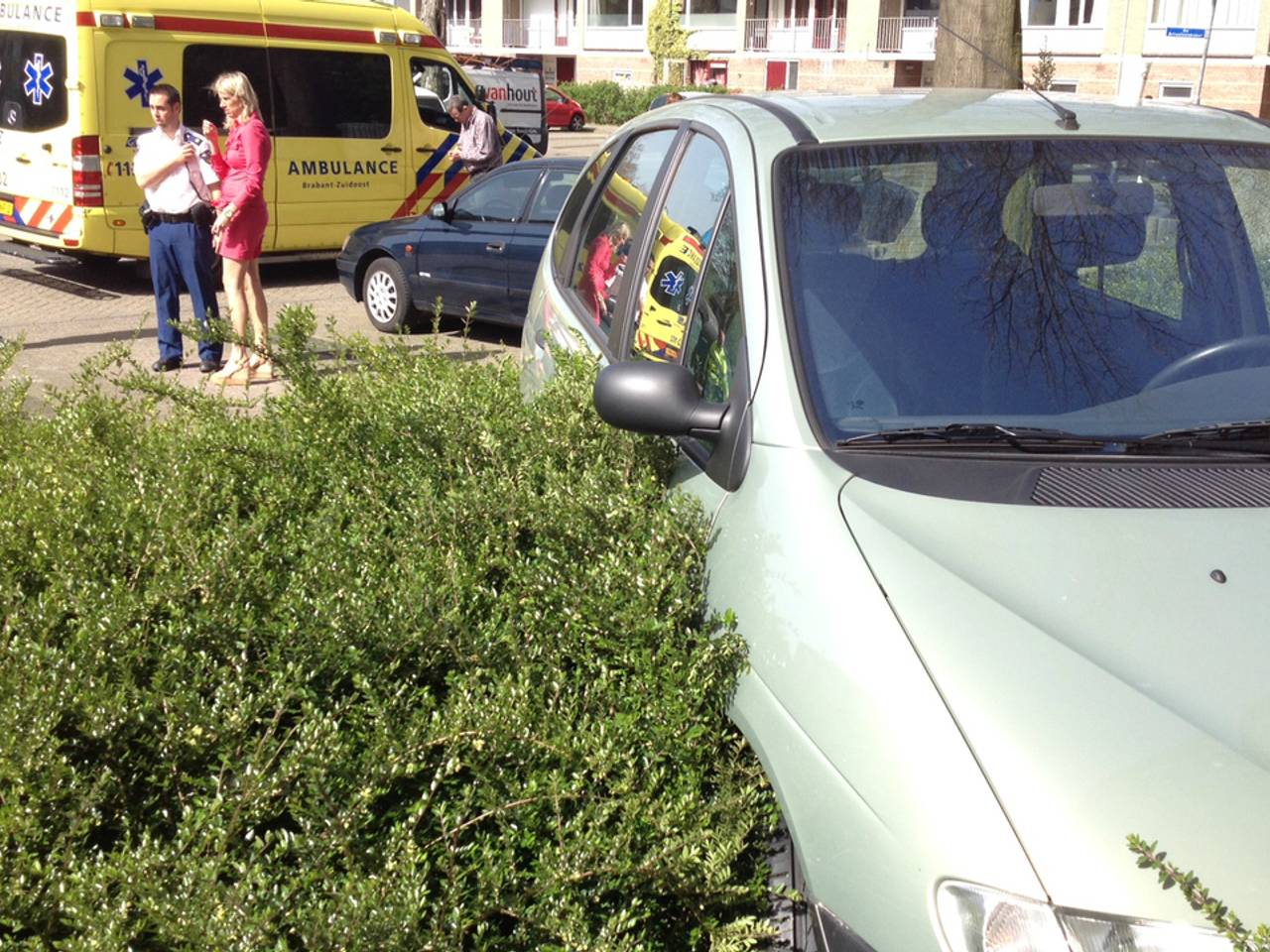 De auto belandde in een perk (Foto: SQ Vision)