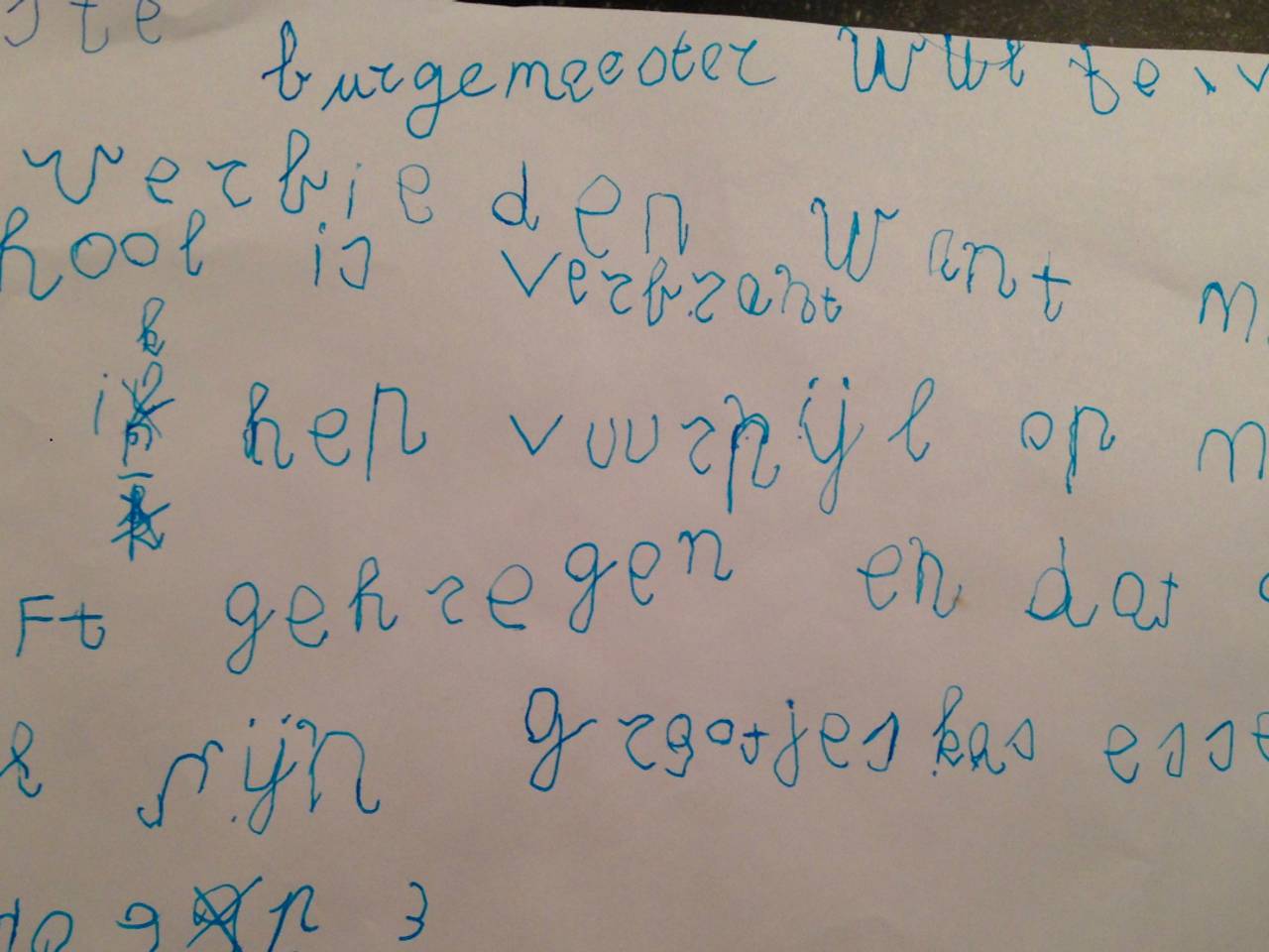 De brief van de 7-jarige Kas Essers