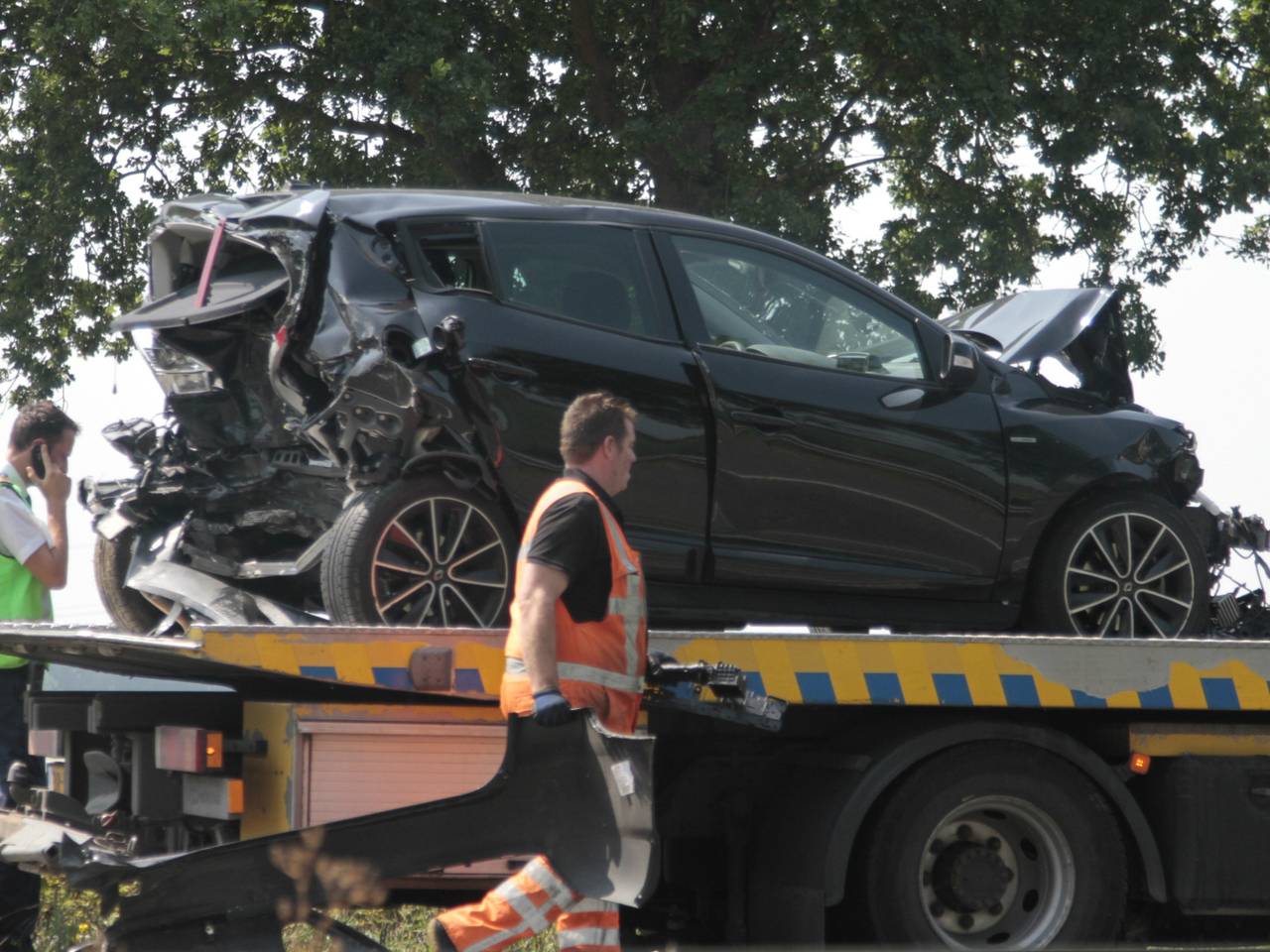 Ongeluk op A58 bij Wouwse Plantage. (foto: Alexander Vingerhoeds/Obscura Foto)