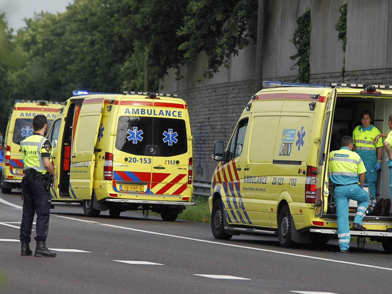 Ongeval op A58 bij Gilze. (foto: Marcel van Dorst/SQ Vision)