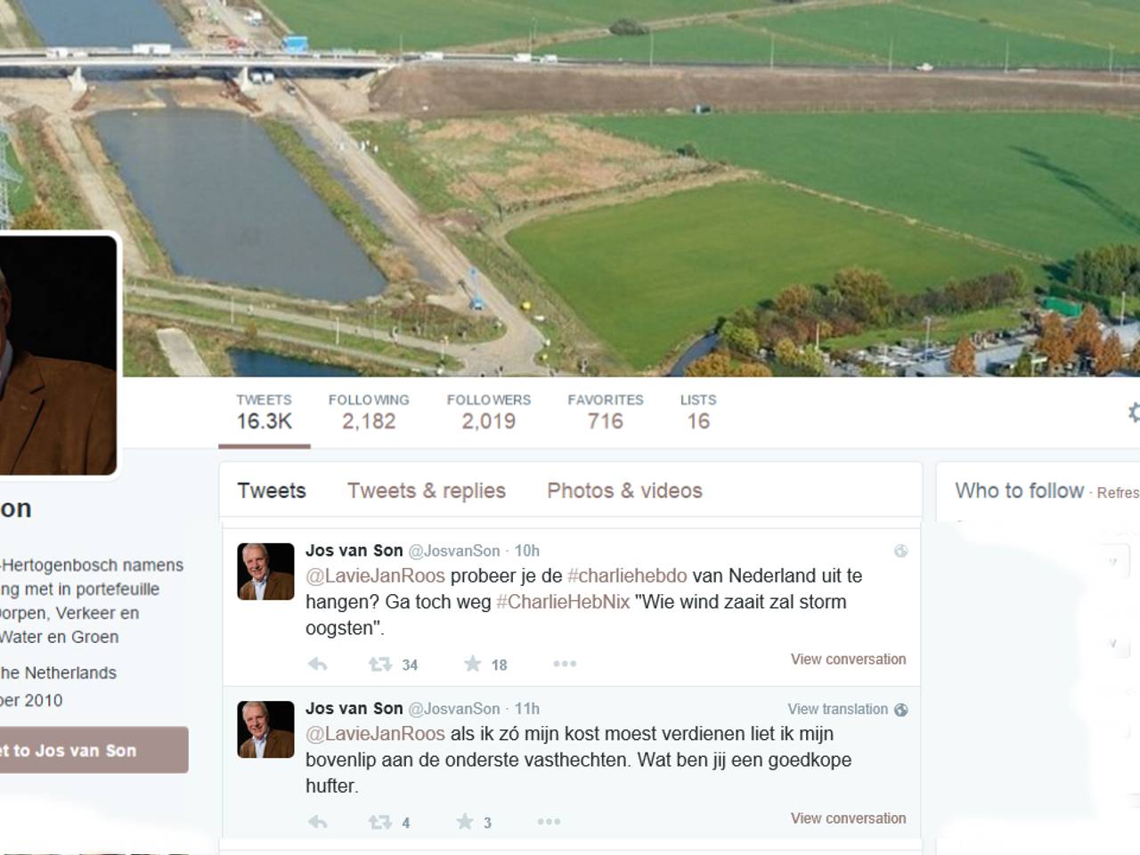 Een aantal tweets van de wethouder.