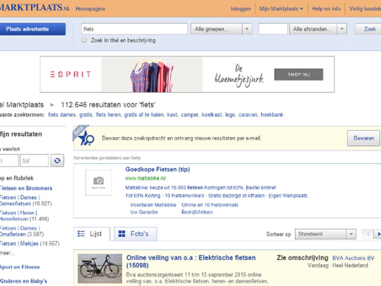 Man kwam zijn fiets tegen op Marktplaats.