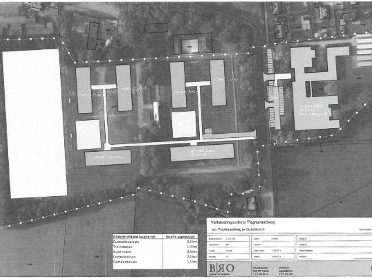 Deze inrichtingsschets stuurde het COA in februari naar de gemeente Halderberge