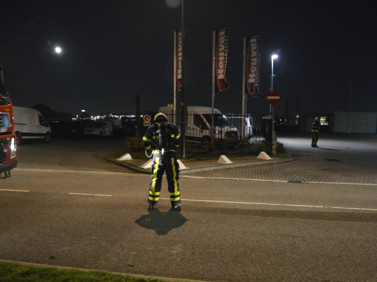 De brandweer rukte uit voor een gaslek in Roosendaal. (foto: Marco Verhage).