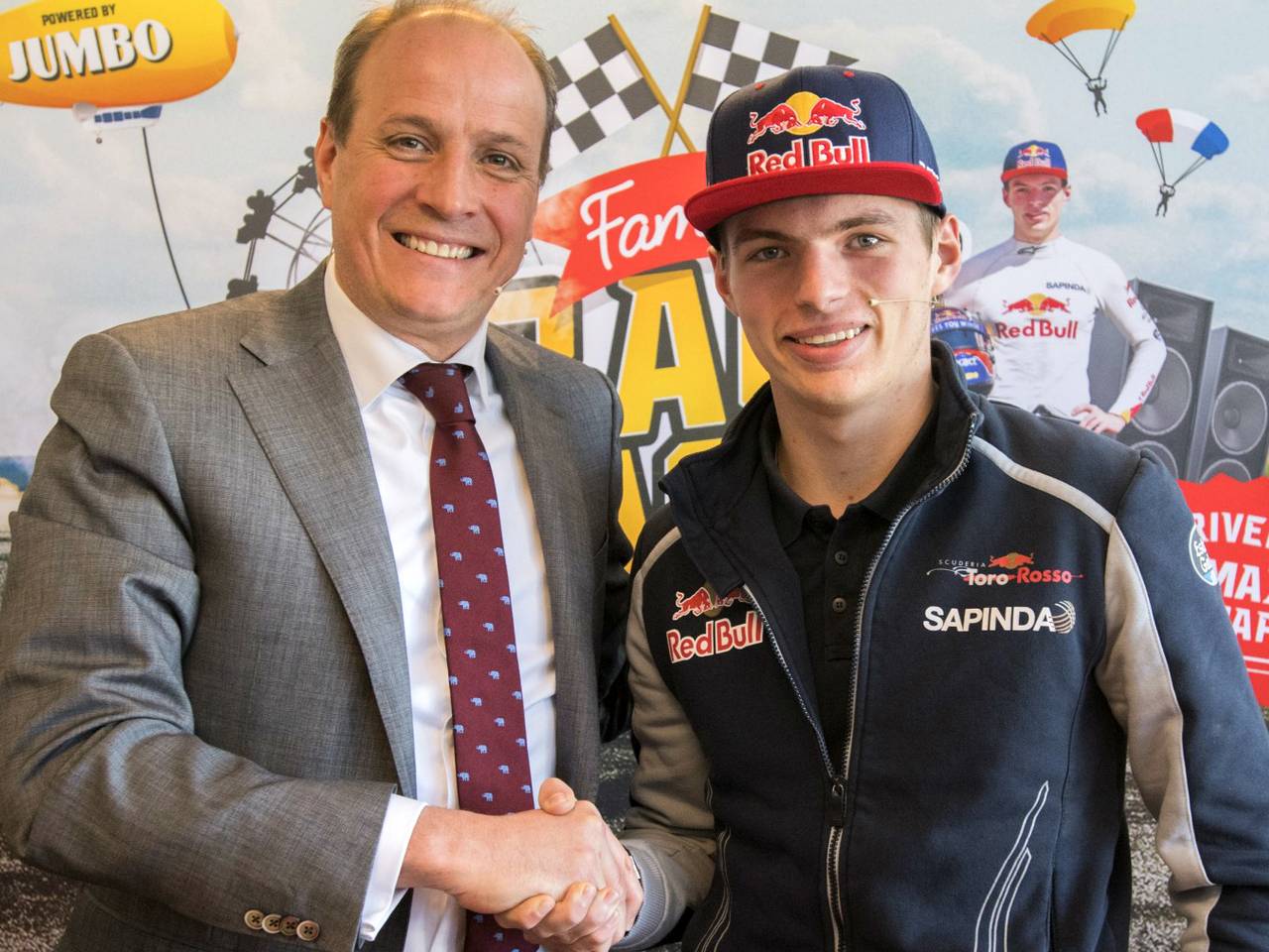 Frits van Eerd en Max Verstappen. (foto: Jumbo Supermarkten)
