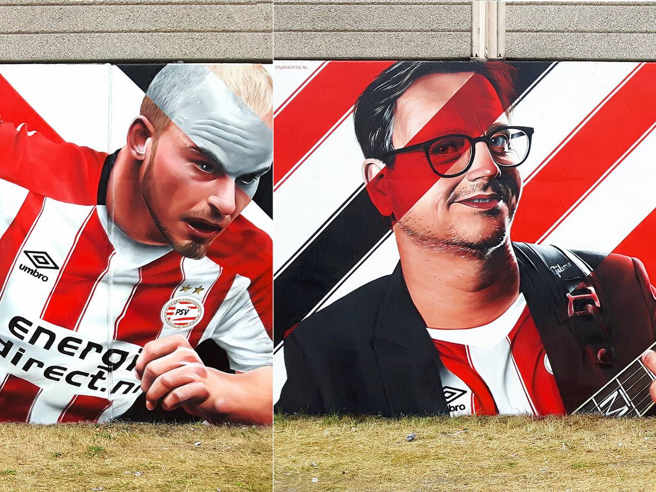 Hij is af! De enorme graffiti-muurschildering aan de PSV-laan bij het Philips Stadion in Eindhoven
