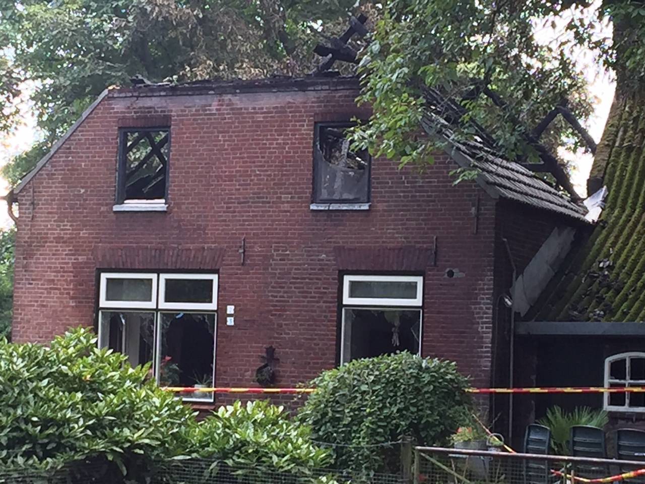 De afgebrande woonboerderij in Boekel
