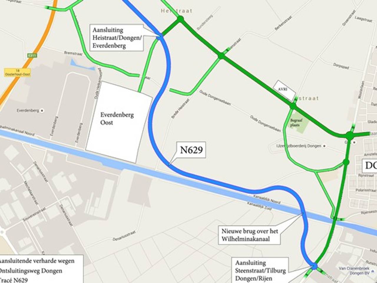 De nieuwe verbindingsweg tussen Dongen en Oosterhout