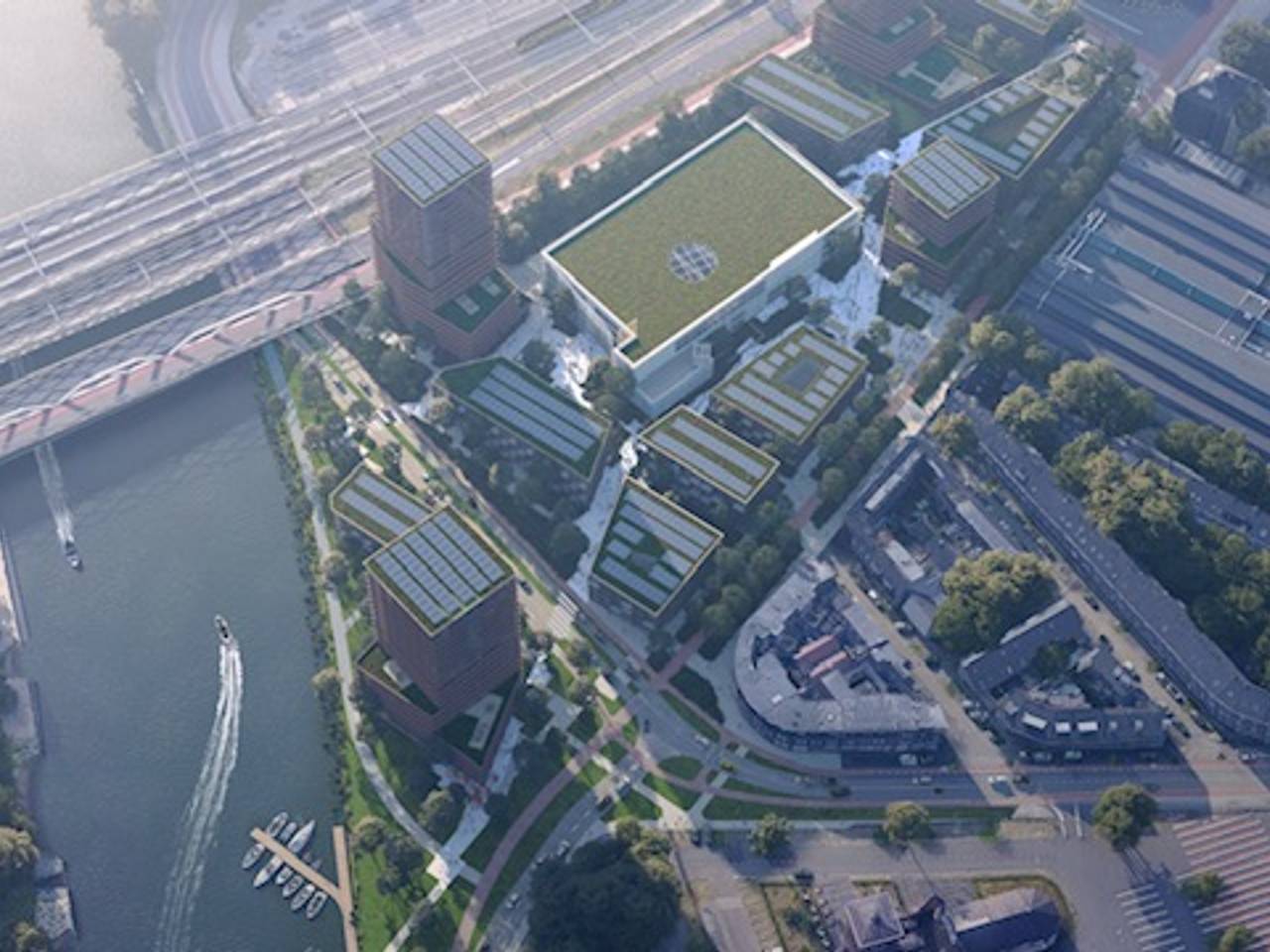 Een luchtfoto van het EPK-terrein in Den Bosch (Foto: gemeente 's Hertogenbosch).