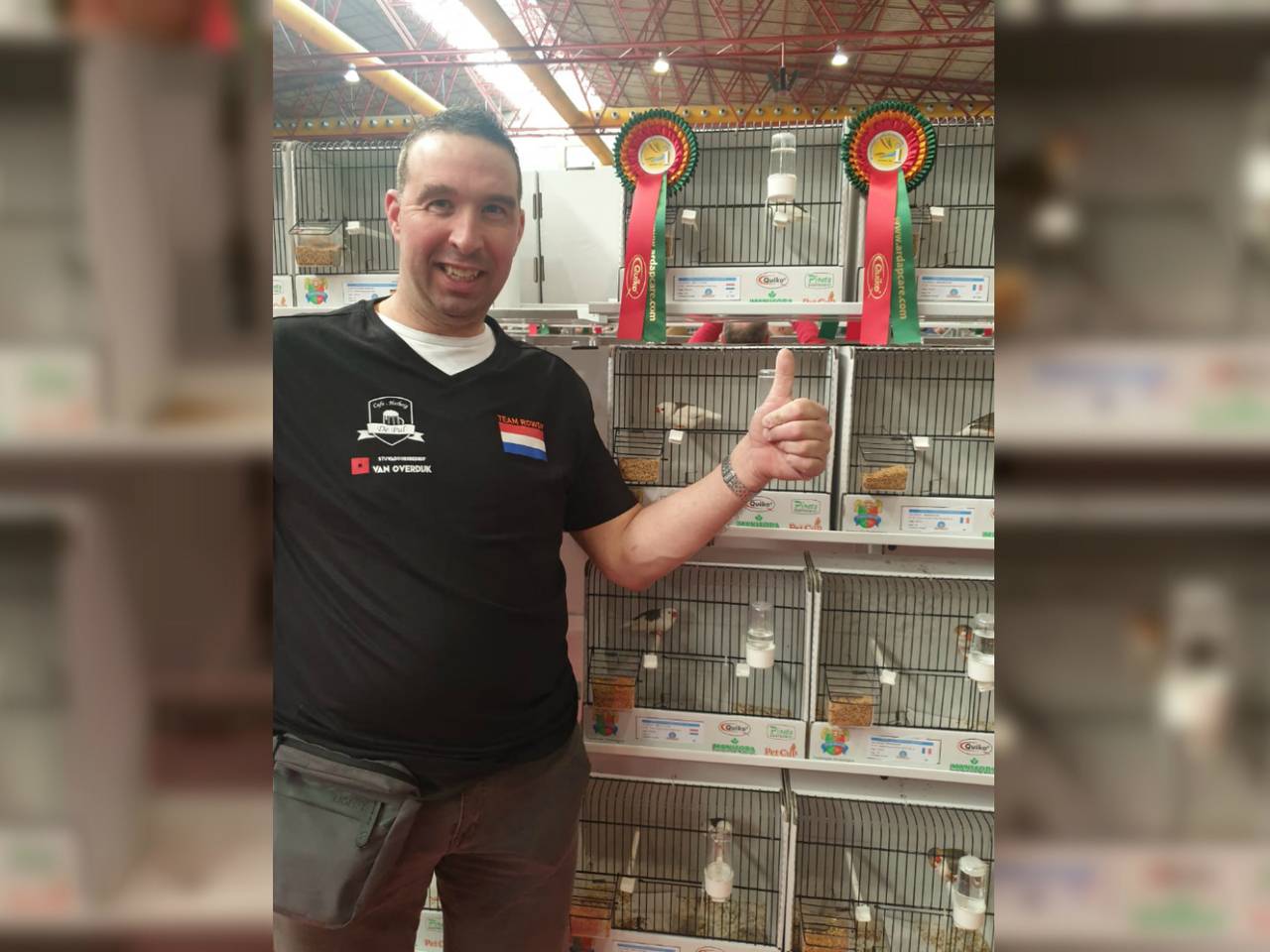 Rowdy van Son uit Vlijmen werd met zijn zebravinken voor de vierde keer wereldkampioen (foto: Rowdy van Son)