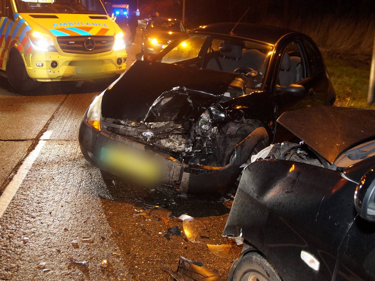 Frontale botsing A59 Drunen (Foto: FPMB)