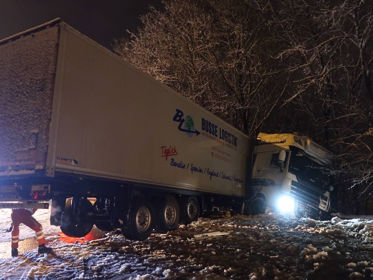 Glad door sneeuw in Brababant: code geel afgegeven