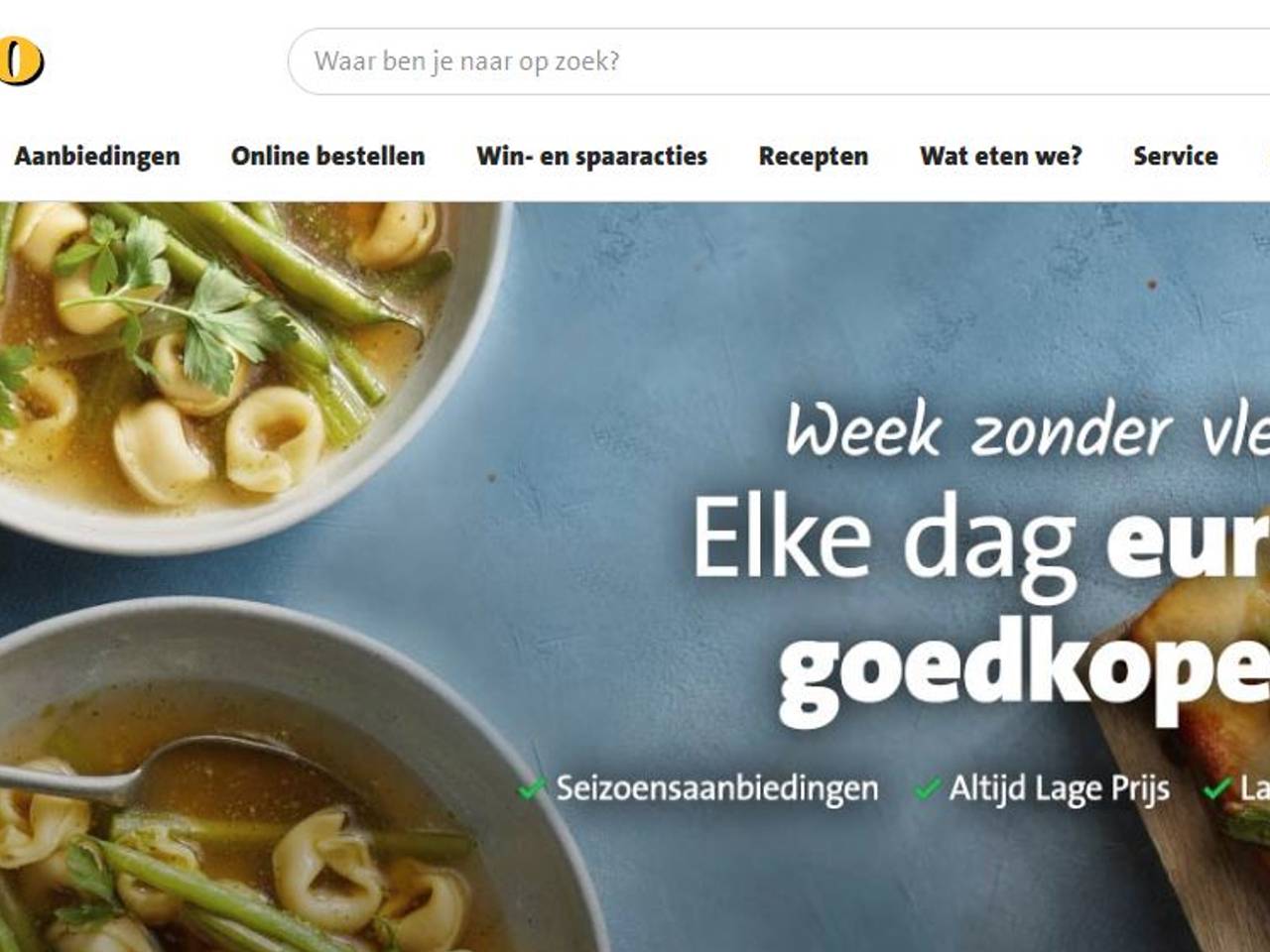 De website van Jumbo.