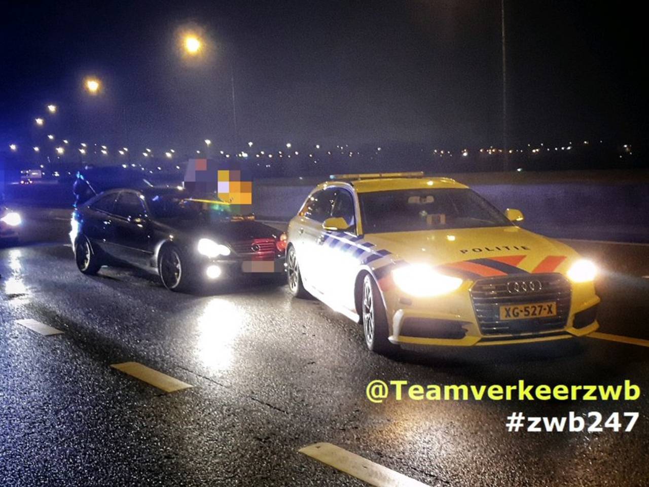 De verdachten konden bij Antwerpen aangehouden worden. (Foto: Team Verkeer Zeeland-West-Brabant)