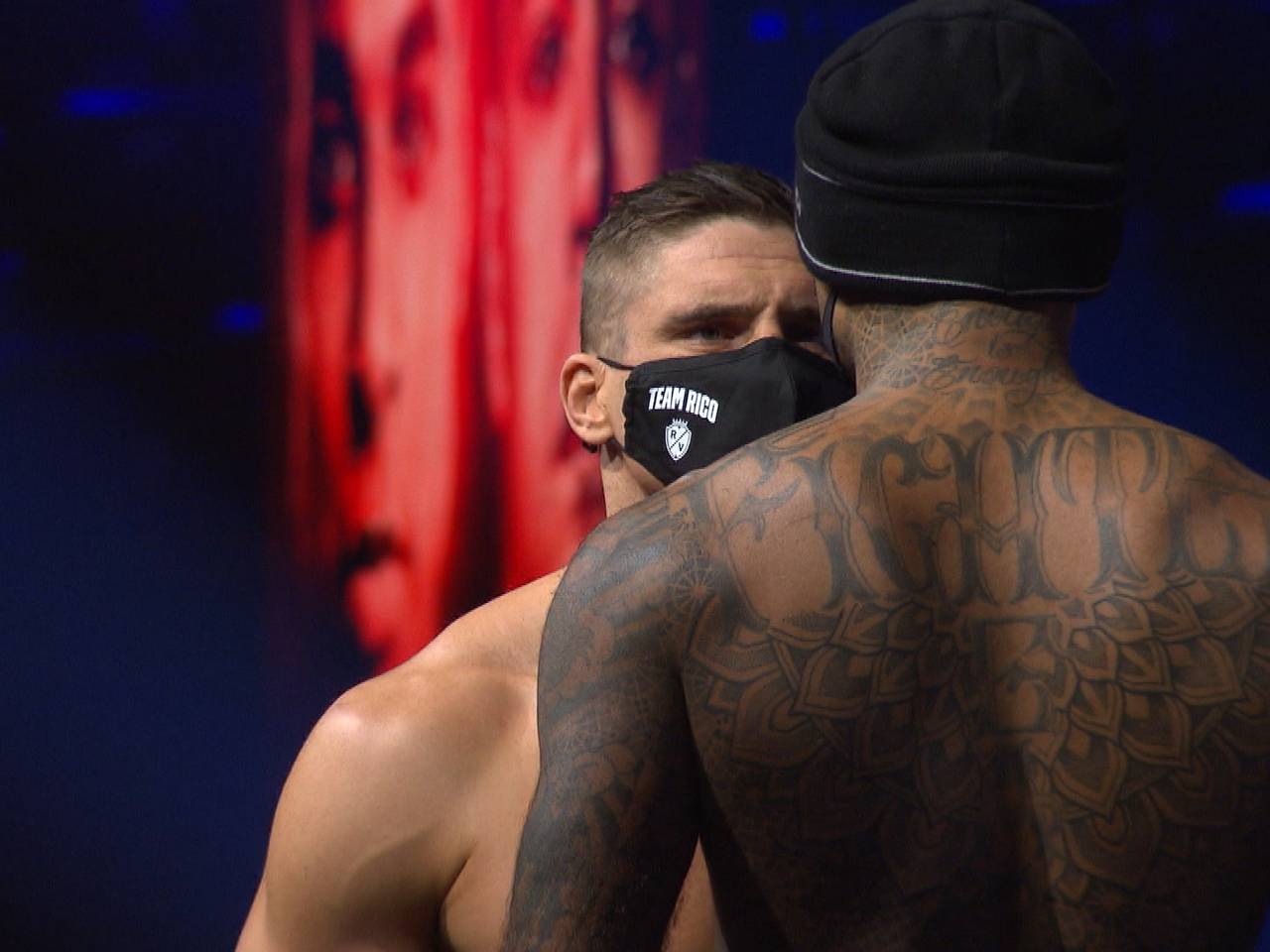 Rico Verhoeven in staredown tegen Hesdy Gerges