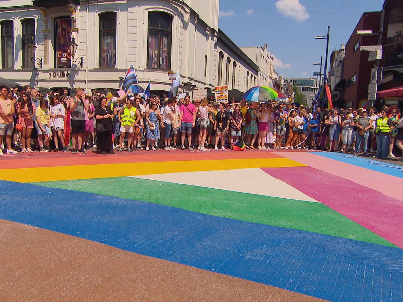 Het Regenboogplein in het centrum van het Eindhoven.