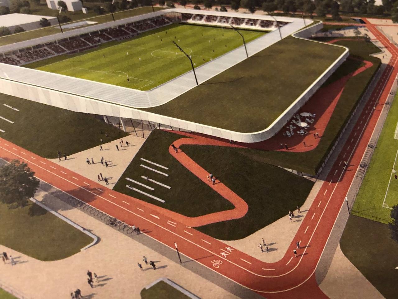 Impressie van het nieuwe stadion.