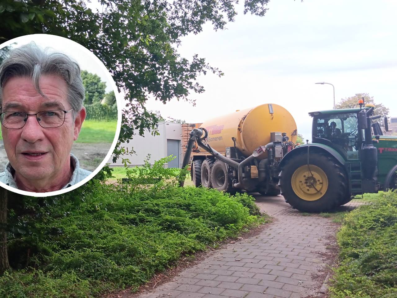 Arie de Wit vindt het 'bizar' dat de gemeente rioolwater achter zijn huis loodst (foto: Omroep Brabant)