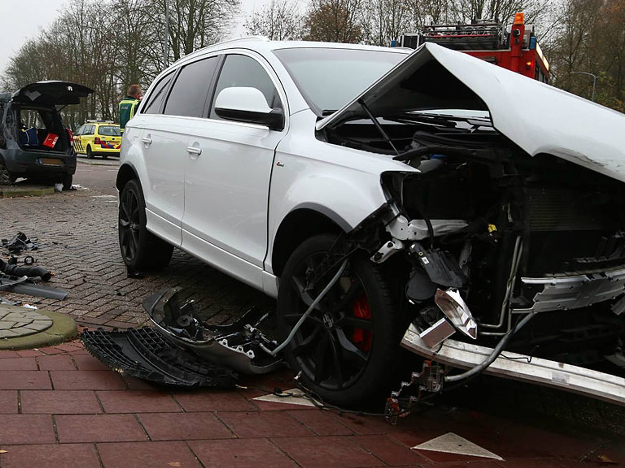 Het ongeluk waarbij drie vrouwen gewond raakten.