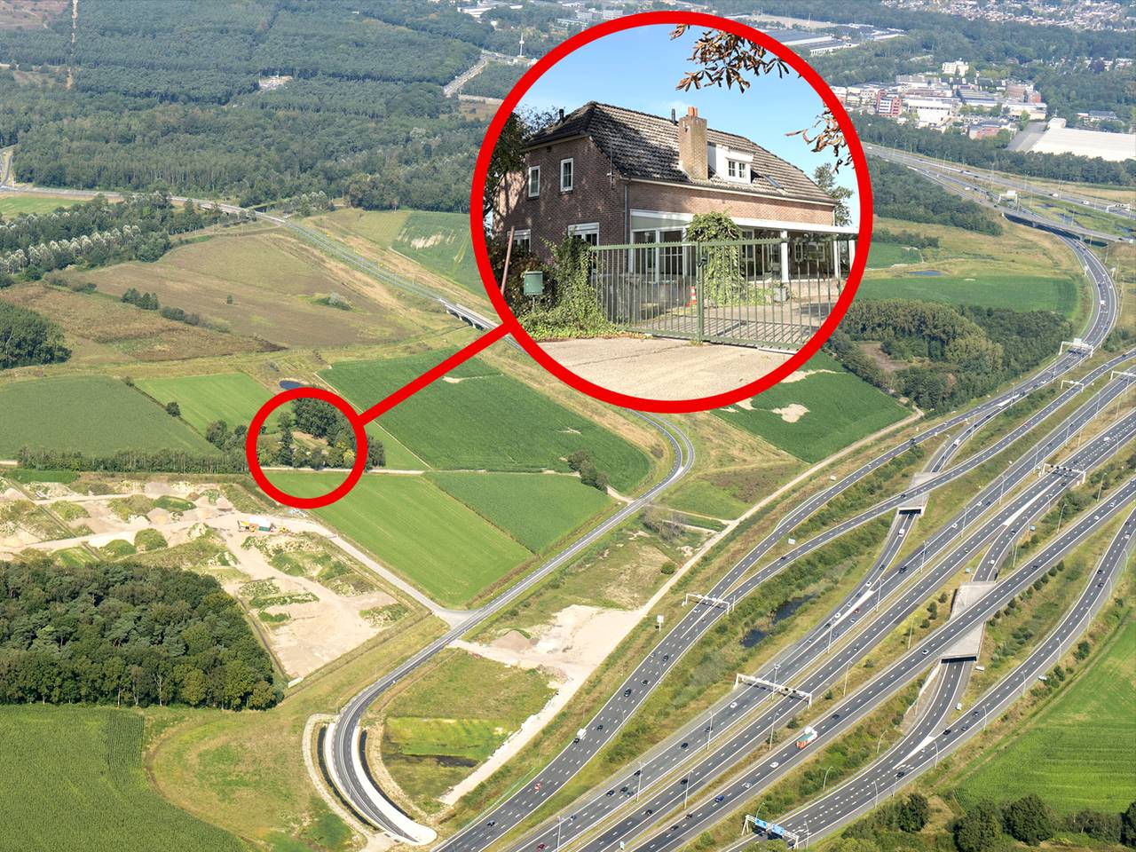 Het huis op de vlakte waar ASML zich wil vestigen (foto: ANP, Rogier van Son).