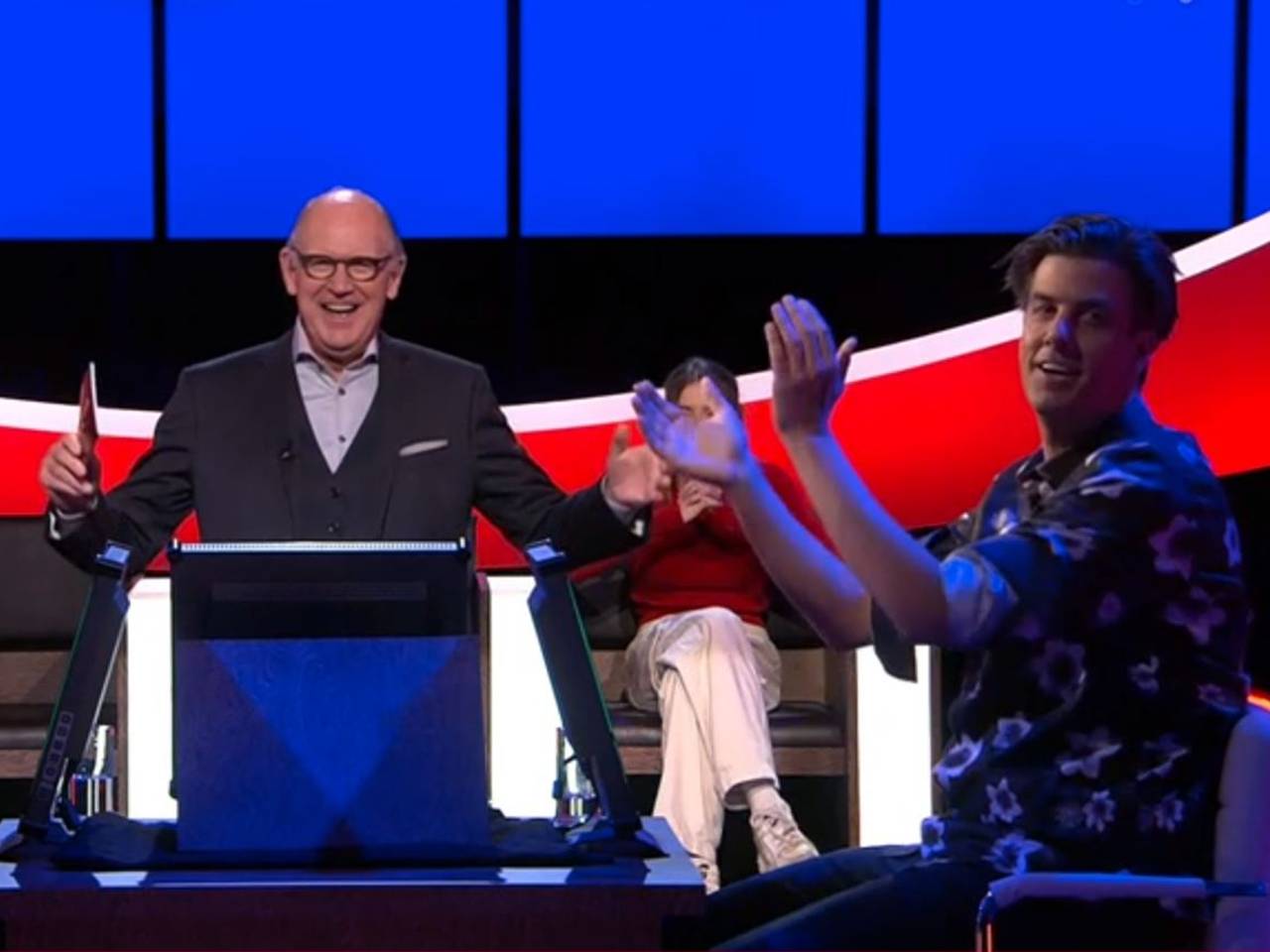 Rob Kemps is te sterk voor Tijl Beckand (foto: De Slimste Mens).