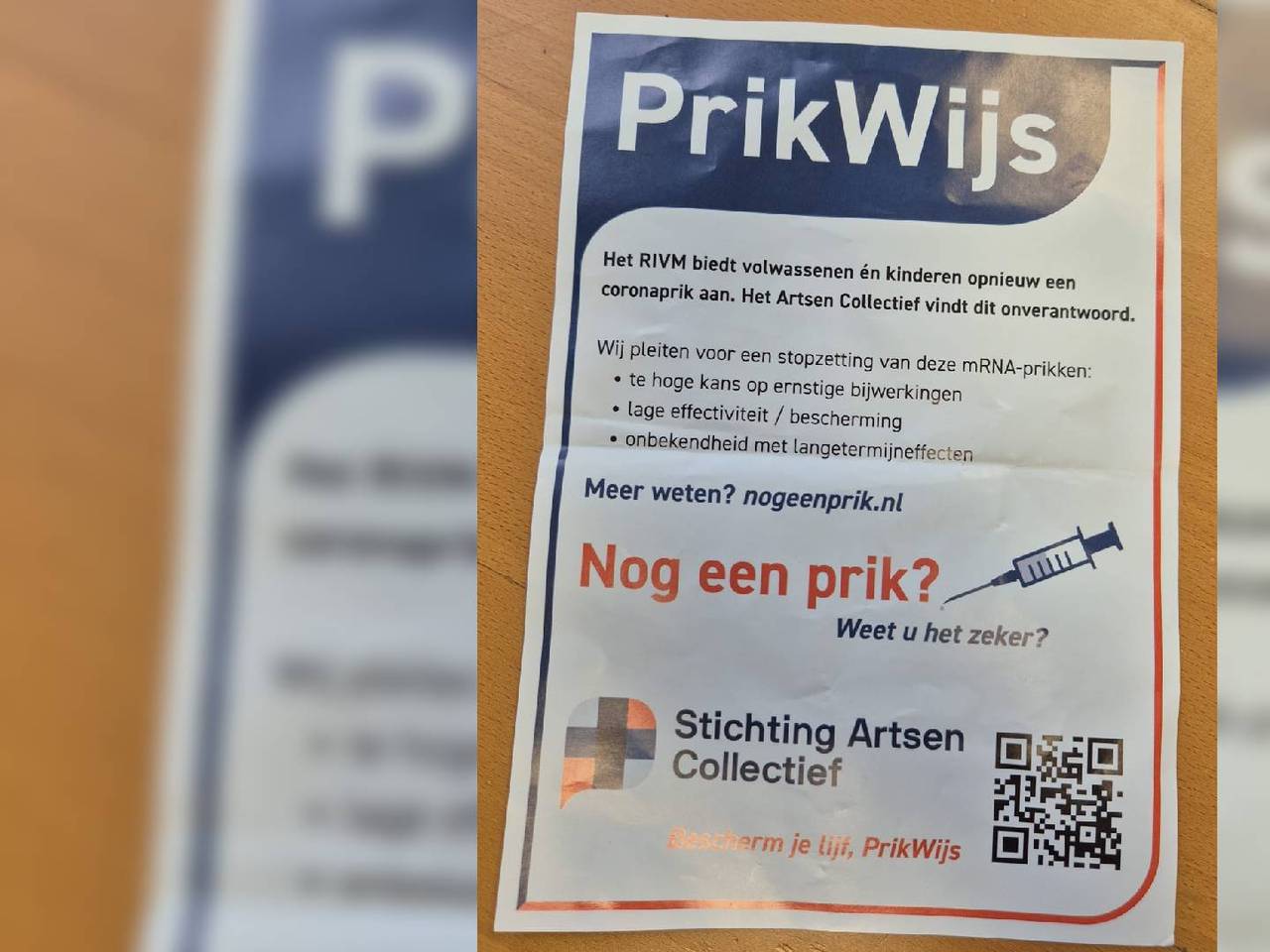 De flyer van de actiegroep (foto: Omroep Brabant).