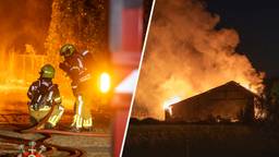 Een schuur in Oudenbosch is in de nacht van woensdag op donderdag compleet verwoest door brand.