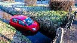 Een man van 84 is zondagochtend in Sprang-Capelle met zijn auto in het water beland.