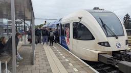 Drukte op het perron van Cuijk maandagochtend (foto: Ferenc Triki).