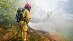 De bosbrand in de berm langs de A67 bij Geldrop is onder controle, dat meldt de brandweer. De rechterrijstrook is weer vrij in de richting van Eindhoven.