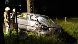 Een automobilist is in de nacht van woensdag op donderdag op hoge snelheid tegen een boom gebotst.