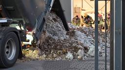 Brand in container met matrasresten