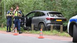 Automobilist raakt van weg en rijdt houten paaltjes omver