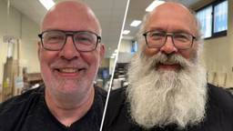 Van kerstmanlook naar blotebillengezicht, Hans scheert baard voor Movember
