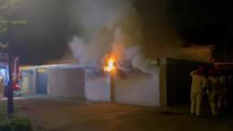 Brand in garageboxen Veldhoven