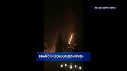 Schuur in Eindhoven brandt af, mogelijk asbest vrijgekomen