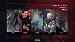  Rellende NAC-supporters  herkenbaar in beeld bij Bureau Brabant