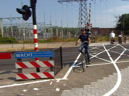 De beruchte spoorwegovergang bij Orthen in Den Bosch (foto: archief).