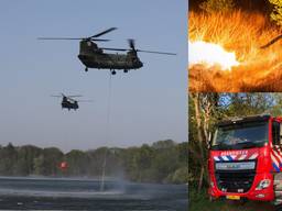Met man en macht wordt de brand bij natuurgebied Deurnese Peel bestreden. (Foto's: SQ Vision, René van Hoof & Luchtmacht)