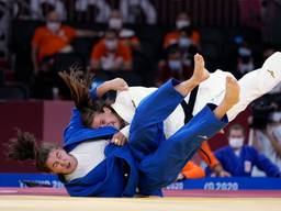 Guusje Steenhuis tijdens de landenwedstrijd  op de Olympische Spelen (foto:ANP).