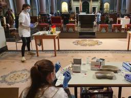 In februari werden er ook al vaccinaties gezet in de kerk in Aarle-Rixtel (foto: Paul Lijten).